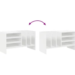 vidaXL Platenkast Wit 78.5 x 35 x 45 cm Bewerkt hout