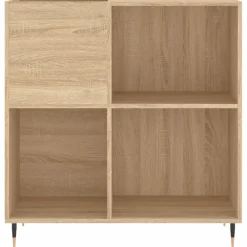 vidaXL Platenkast 84,5x38x89 cm bewerkt hout sonoma eikenkleurig