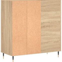 vidaXL Platenkast 84,5x38x89 cm bewerkt hout sonoma eikenkleurig