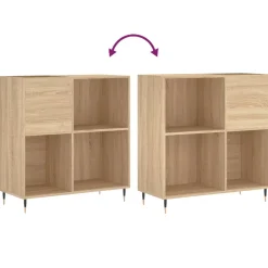 vidaXL Platenkast 84,5x38x89 cm bewerkt hout sonoma eikenkleurig