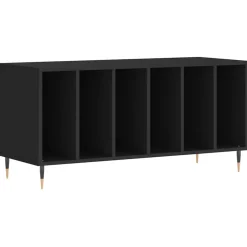 vidaXL Platenkast 100x38x48 cm bewerkt hout zwart