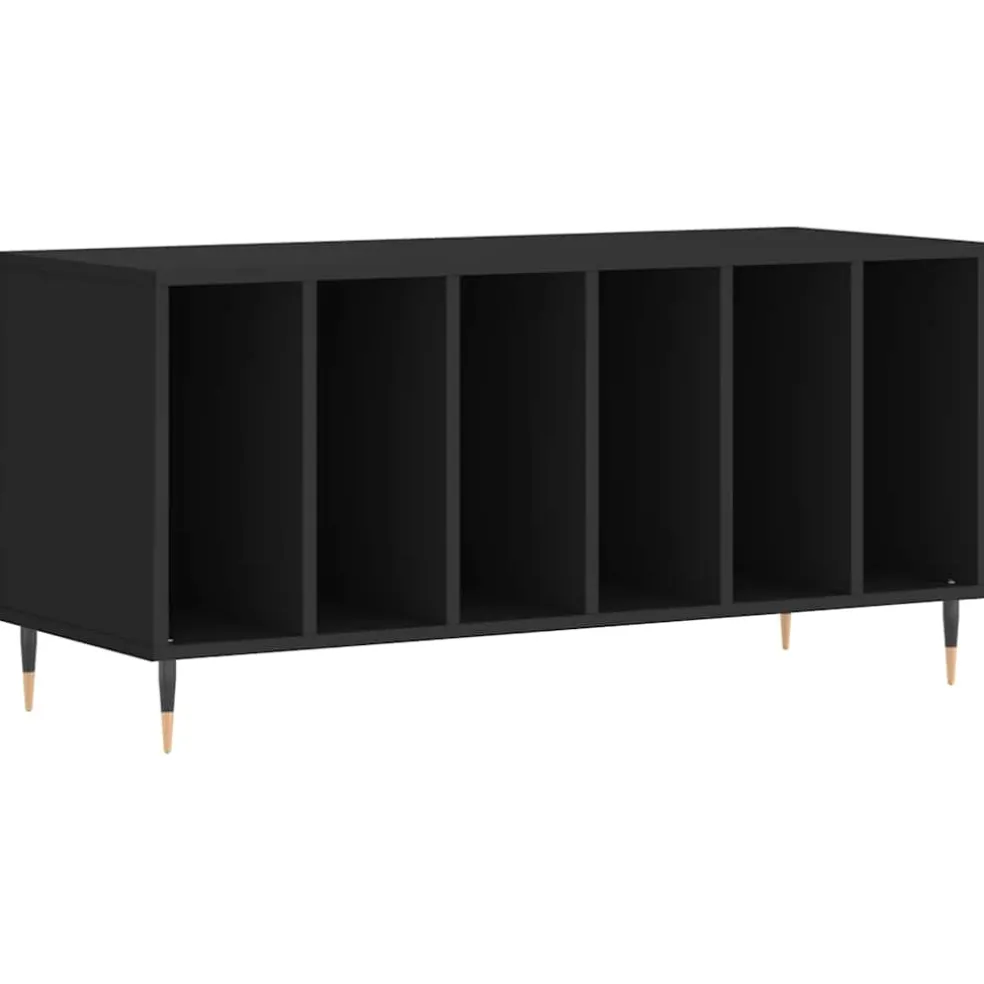 vidaXL Platenkast 100x38x48 cm bewerkt hout zwart
