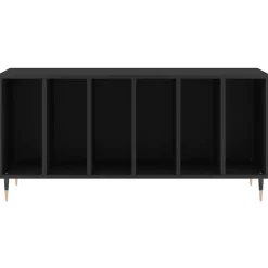 vidaXL Platenkast 100x38x48 cm bewerkt hout zwart