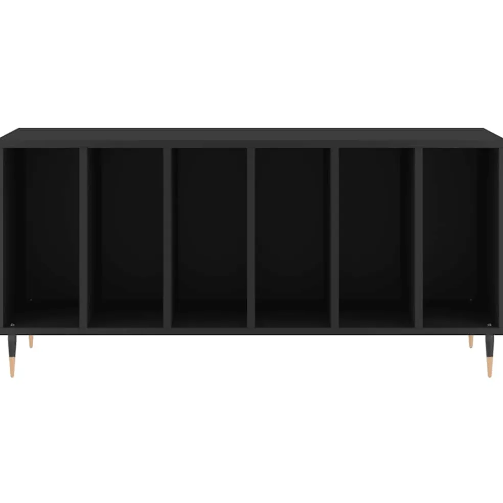 vidaXL Platenkast 100x38x48 cm bewerkt hout zwart