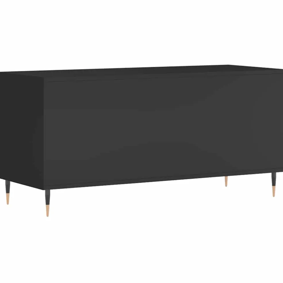 vidaXL Platenkast 100x38x48 cm bewerkt hout zwart