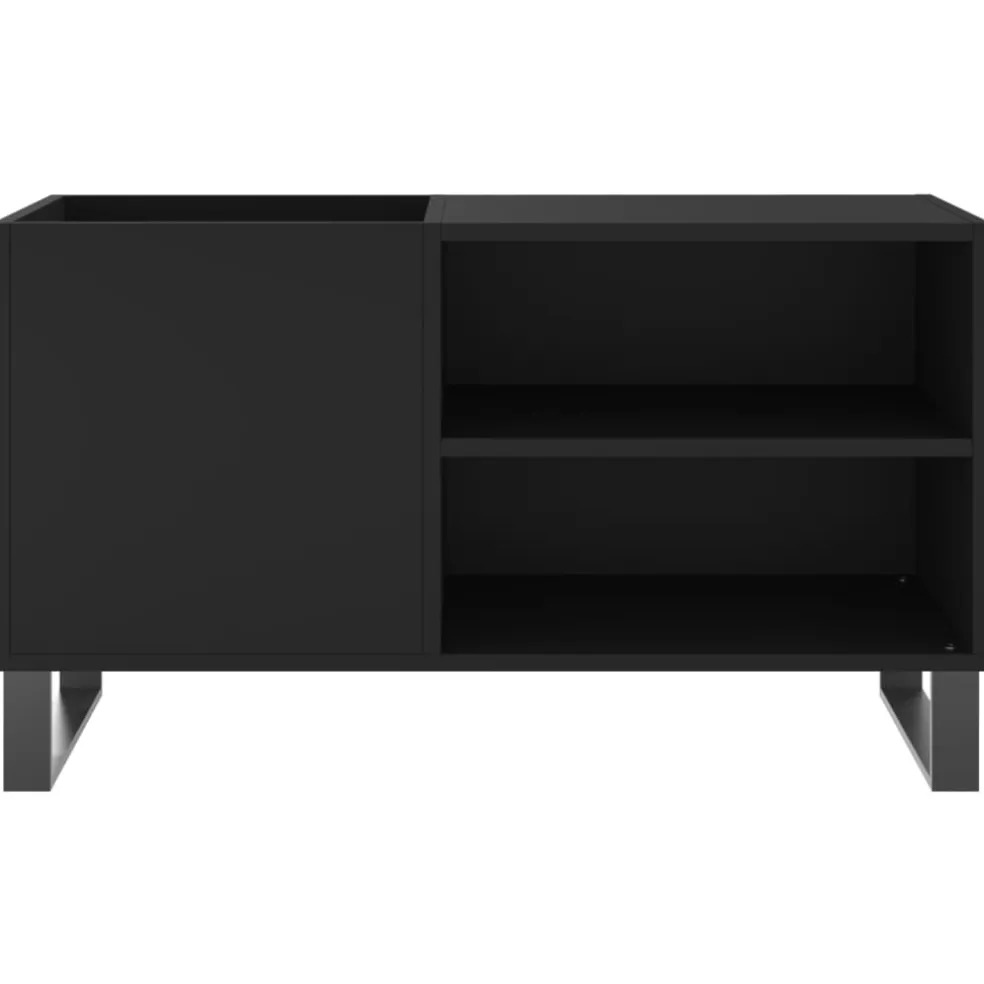 vidaXL Platenkast 85x38x48 cm bewerkt hout zwart