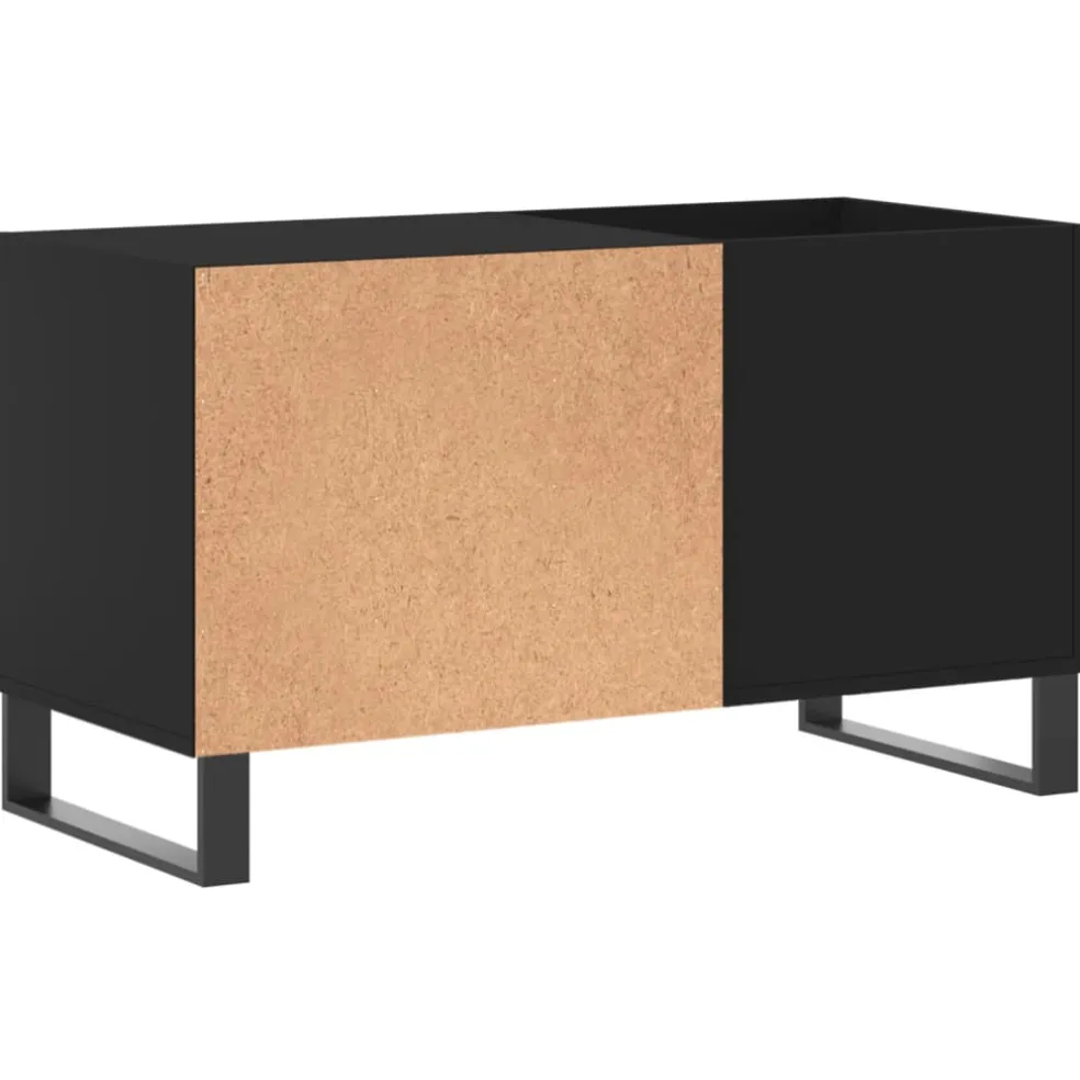 vidaXL Platenkast 85x38x48 cm bewerkt hout zwart