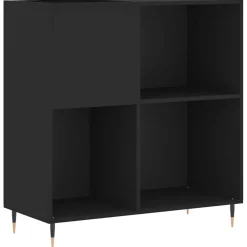 vidaXL Platenkast 84,5x38x89 cm bewerkt hout zwart
