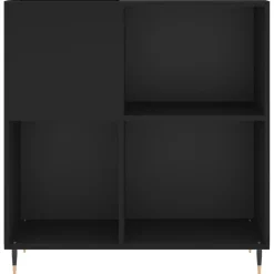 vidaXL Platenkast 84,5x38x89 cm bewerkt hout zwart