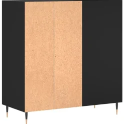 vidaXL Platenkast 84,5x38x89 cm bewerkt hout zwart