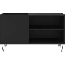 vidaXL Platenkast 85x38x48 cm bewerkt hout zwart