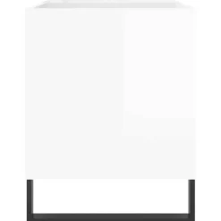 vidaXL Platenkast 85x38x48 cm bewerkt hout hoogglans wit