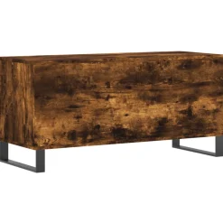 vidaXL Platenkast 100x38x48 cm bewerkt hout gerookt eikenkleurig