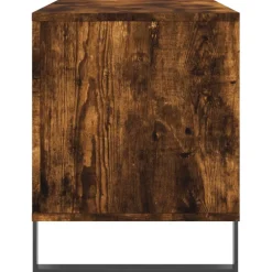 vidaXL Platenkast 100x38x48 cm bewerkt hout gerookt eikenkleurig