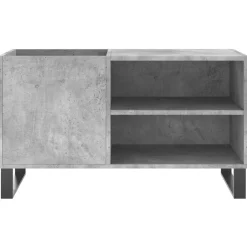 vidaXL Platenkast 85x38x48 cm bewerkt hout betongrijs