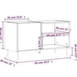 vidaXL Platenkast 85x38x48 cm bewerkt hout wit
