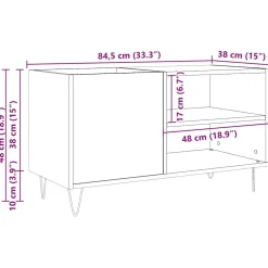 vidaXL Platenkast 84,5x38x48 cm bewerkt hout oud houtkleurig
