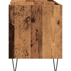 vidaXL Platenkast 84,5x38x48 cm bewerkt hout oud houtkleurig