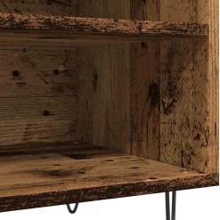 vidaXL Platenkast 84,5x38x48 cm bewerkt hout oud houtkleurig