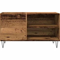 vidaXL Platenkast 84,5x38x48 cm bewerkt hout oud houtkleurig
