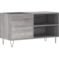 vidaXL Platenkast 85x38x48 cm bewerkt hout grijs sonoma eikenkleurig