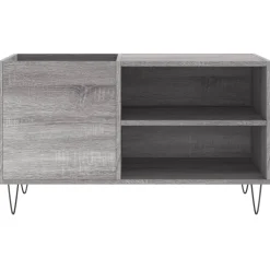 vidaXL Platenkast 85x38x48 cm bewerkt hout grijs sonoma eikenkleurig