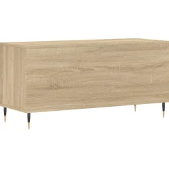 vidaXL Platenkast 100x38x48 cm bewerkt hout sonoma eikenkleurig