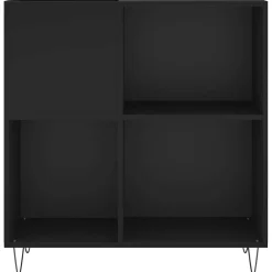 vidaXL Platenkast 84,5x38x89 cm bewerkt hout zwart