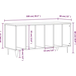 vidaXL Platenkast 100x38x48 cm bewerkt hout wit