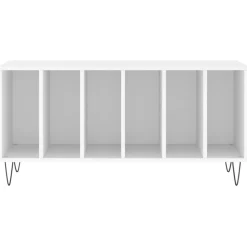 vidaXL Platenkast 100x38x48 cm bewerkt hout wit