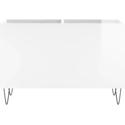 vidaXL Platenkast 74,5x38x48 cm bewerkt hout hoogglans wit