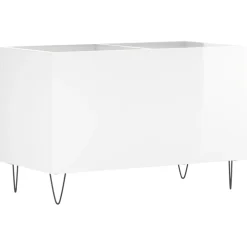 vidaXL Platenkast 74,5x38x48 cm bewerkt hout hoogglans wit