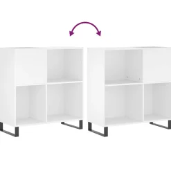 vidaXL Platenkast 84,5x38x89 cm bewerkt hout wit