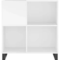 vidaXL Platenkast 84,5x38x89 cm bewerkt hout wit