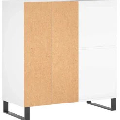 vidaXL Platenkast 84,5x38x89 cm bewerkt hout wit