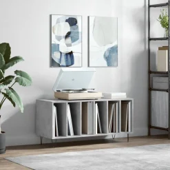 vidaXL Platenkast 100x38x48 cm bewerkt hout betongrijs