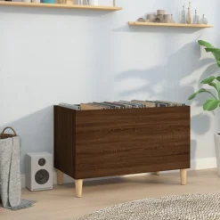 vidaXL Platenkast 74,5x38x48 cm bewerkt hout bruin eikenkleur