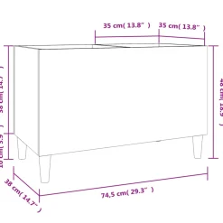 vidaXL Platenkast 74,5x38x48 cm bewerkt hout bruin eikenkleur