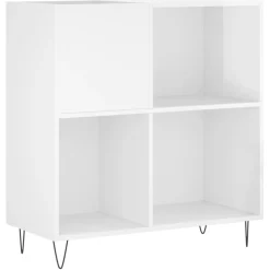 vidaXL Platenkast 84,5x38x89 cm bewerkt hout hoogglans wit