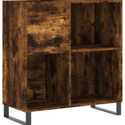 vidaXL Platenkast 84,5x38x89 cm bewerkt hout gerookt eikenkleurig