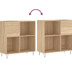 vidaXL Platenkast 84,5x38x89 cm bewerkt hout sonoma eikenkleurig