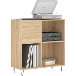 vidaXL Platenkast 84,5x38x89 cm bewerkt hout sonoma eikenkleurig