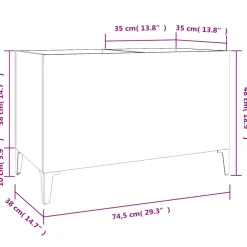 vidaXL Platenkast 74,5x38x48 cm bewerkt hout grijs sonoma eikenkleurig