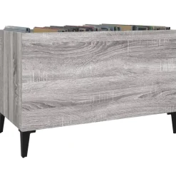 vidaXL Platenkast 74,5x38x48 cm bewerkt hout grijs sonoma eikenkleurig