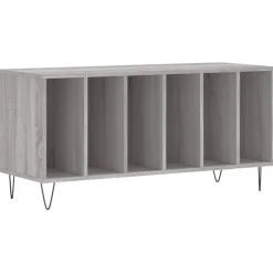 vidaXL Platenkast 100x38x48 cm bewerkt hout grijs sonoma eikenkleurig