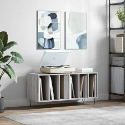 vidaXL Platenkast 100x38x48 cm bewerkt hout grijs sonoma eikenkleurig