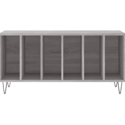 vidaXL Platenkast 100x38x48 cm bewerkt hout grijs sonoma eikenkleurig