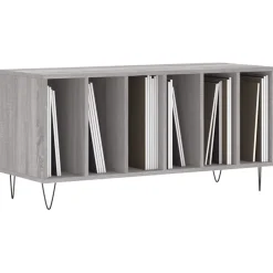 vidaXL Platenkast 100x38x48 cm bewerkt hout grijs sonoma eikenkleurig