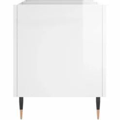 vidaXL Platenkast 74,5x38x48 cm bewerkt hout hoogglans wit