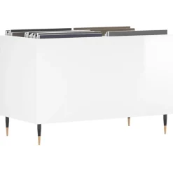 vidaXL Platenkast 74,5x38x48 cm bewerkt hout hoogglans wit